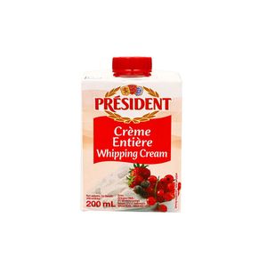 Crema De Leche Batida Uht President 200Ml Tetra Pack