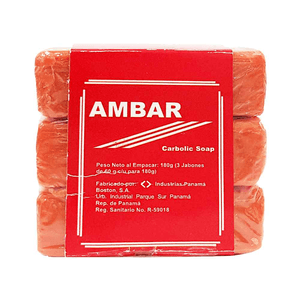 Jabón Corporal En Barra Ambar 60 GR Carbolico 3 Pack