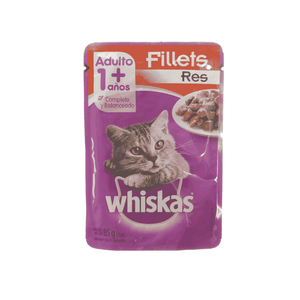 Alimento Humedo Para Gato Whiskas 85 GR Carne de Res Pouch