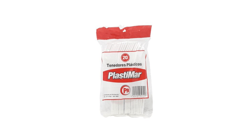 Cubiertos desechables Plastimar 20 UN Tenedores Plásticos