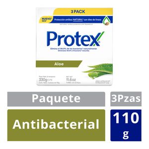 Jabón De Aseo Corporal En Barra Protex 110 gr Aloe 3 Pack