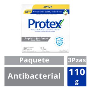 Jabón De Aseo Corporal En Barra Protex 110 gr Limpieza Profunda 3 Pack