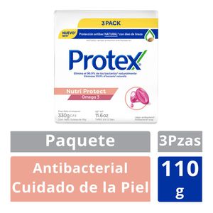 Jabón De Aseo Corporal En Barra Protex 110 gr Omega 3 3 Pack