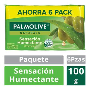 Jabón De Aseo Corporal  En Barra Palmolive 100 gr Oliva Y Aloe 6 Pack