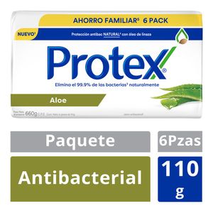 Jabón de Tocador Antibacterial Protex Aloe 110 g 6 Pack