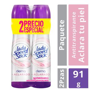 Antitranspirante Lady Speed Stick Derma + Aclarado Perla Aerosol 91 g 2 Pack