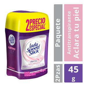 Antitranspirante Lady Speed Stick Derma + Aclarado Perla Barra 45 g 2 Pack