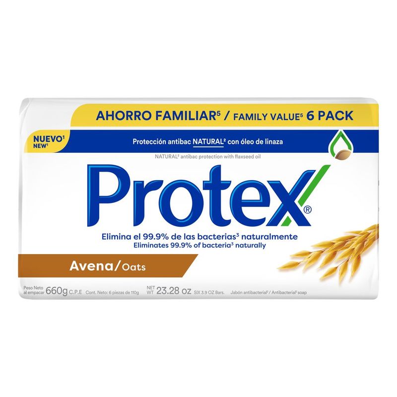 Jabon-Corporal-En-Barra-Protex-110-GR-Avena-6-pack