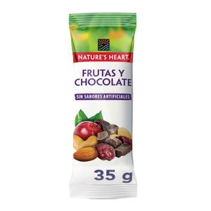 NATURE'S HEART Mezcla de Frutas y Chocolate Snack Bolsa 35g