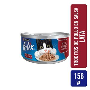 Alimento para gato Purina Felix Gato 156 gr Trocitos De Pollo En Salsa