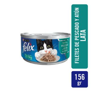 Alimento Purina Felix Gato 156 gr Filetes De Pescado & Atún En Salsa