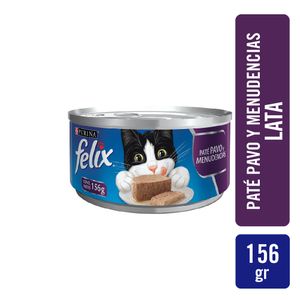 Alimento Purina Felix Gato 156 gr Paté Pavo Y Menudencias