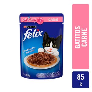 Alimento para gatos Purina Felix Gatitos 85 gr Carne Salsa