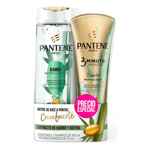 Shampoo Pantene Bambú X 400ml + Acondicionador 3Mm X 170ml