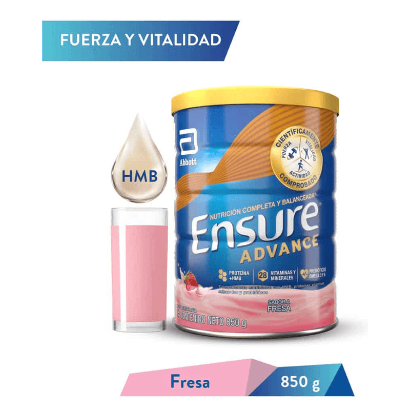 SupleAlimEnsure-850G-Advance-Fresa-8710428013828