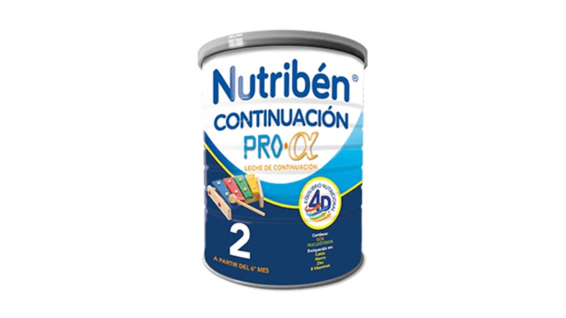 Nutribén Continuación 2 Pro-Alfa leche de continuación a partir del 6º mes  formato ahorro (2x1200 g) sin aceite de Palma Caja 2400 g