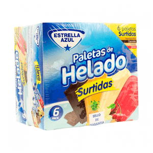Paletas de Helado Estrella Azul Surtido 6 Pack