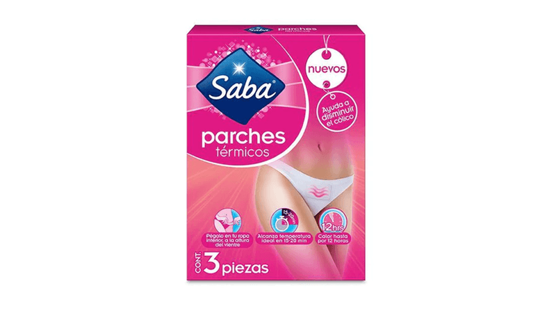 Parche Térmico Saba V-Calma para Cólico Menstrual, 3 pzas.