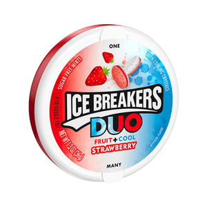 Ice Breakeres Duo Strawberry Flavored Mints 1.3 Oz