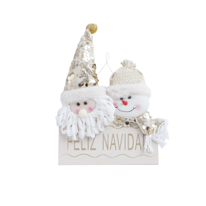 Adorno de Puerta Santa Claus Dorado