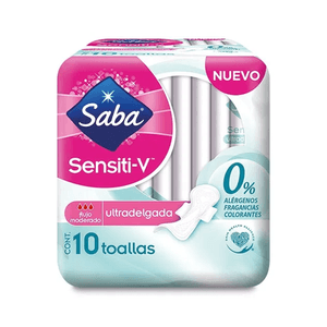 Saba Toallas Sensiti-V Ultradelgada 10S