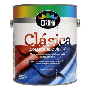 Pintura Corona Clasica Esmalte Blanco 1Gl