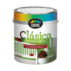 Pintura Corona Agua Clasica Acrilica Marfil 1 Gl