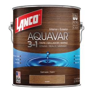 Barniz 3 en 1 Aquavar acabado nuez 1/4 galón Aq1362/5