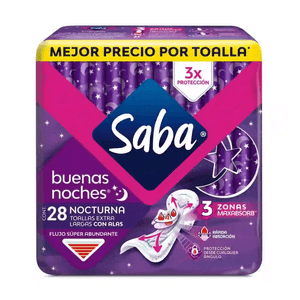 Saba Buenas Noches Con Alas Extra-28 Toallas