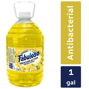 Desinfectante Antibacterial Fabuloso Frescura Activa Limón Refrescante 1 galón