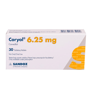 Sandoz Coryol 6.25 Mg X 30 Tabletas