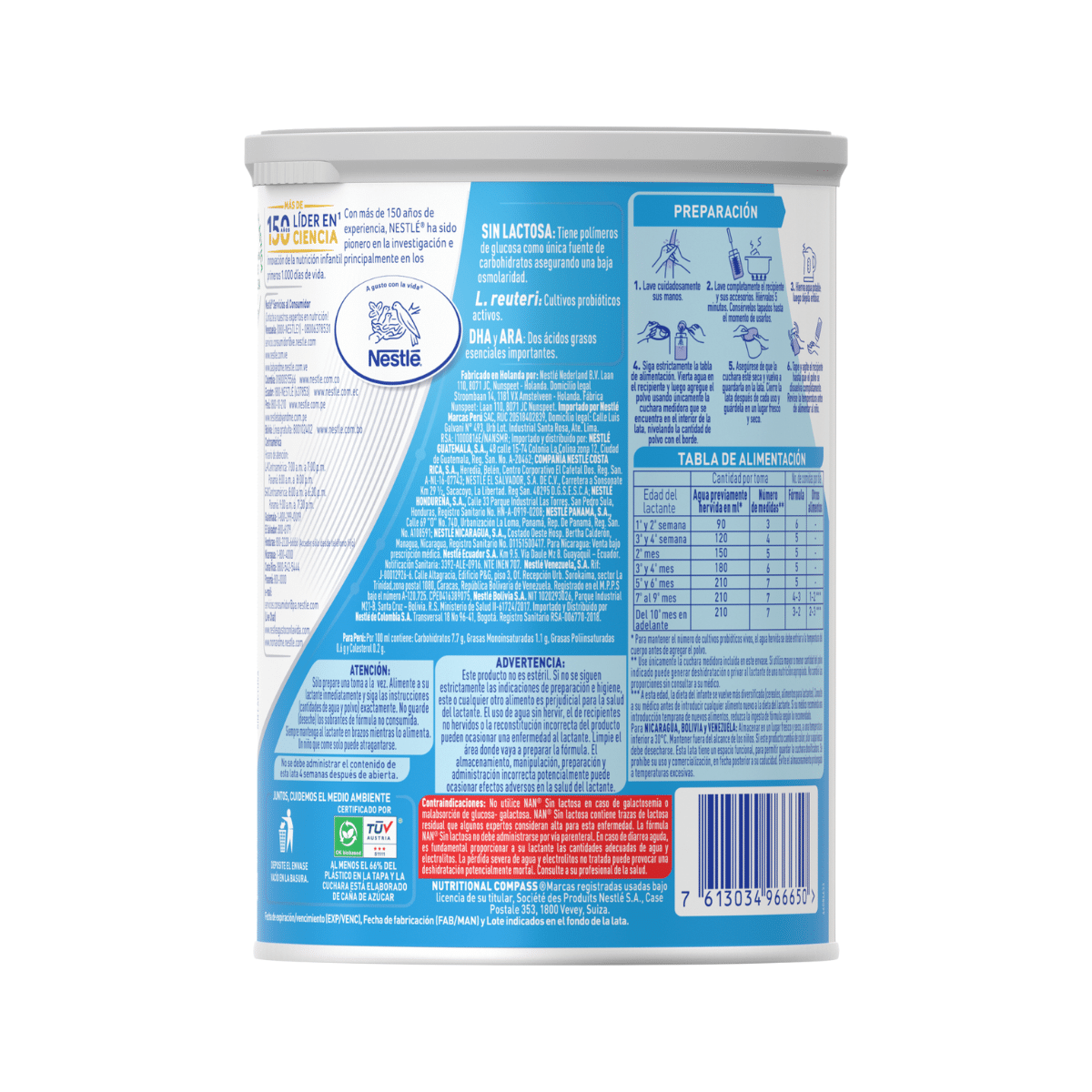 nashu4mama5点 NAN Sin Lactosa Lata 400g