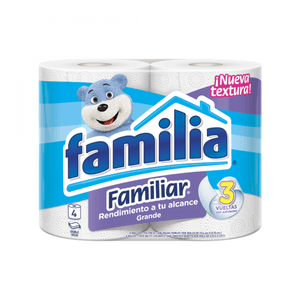 Papel Higiénico Familiar Hojas Dobles 4 Unidades
