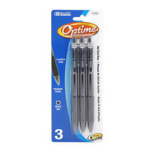 Boligrafo en Gel Color Negro 3PC BAZIC