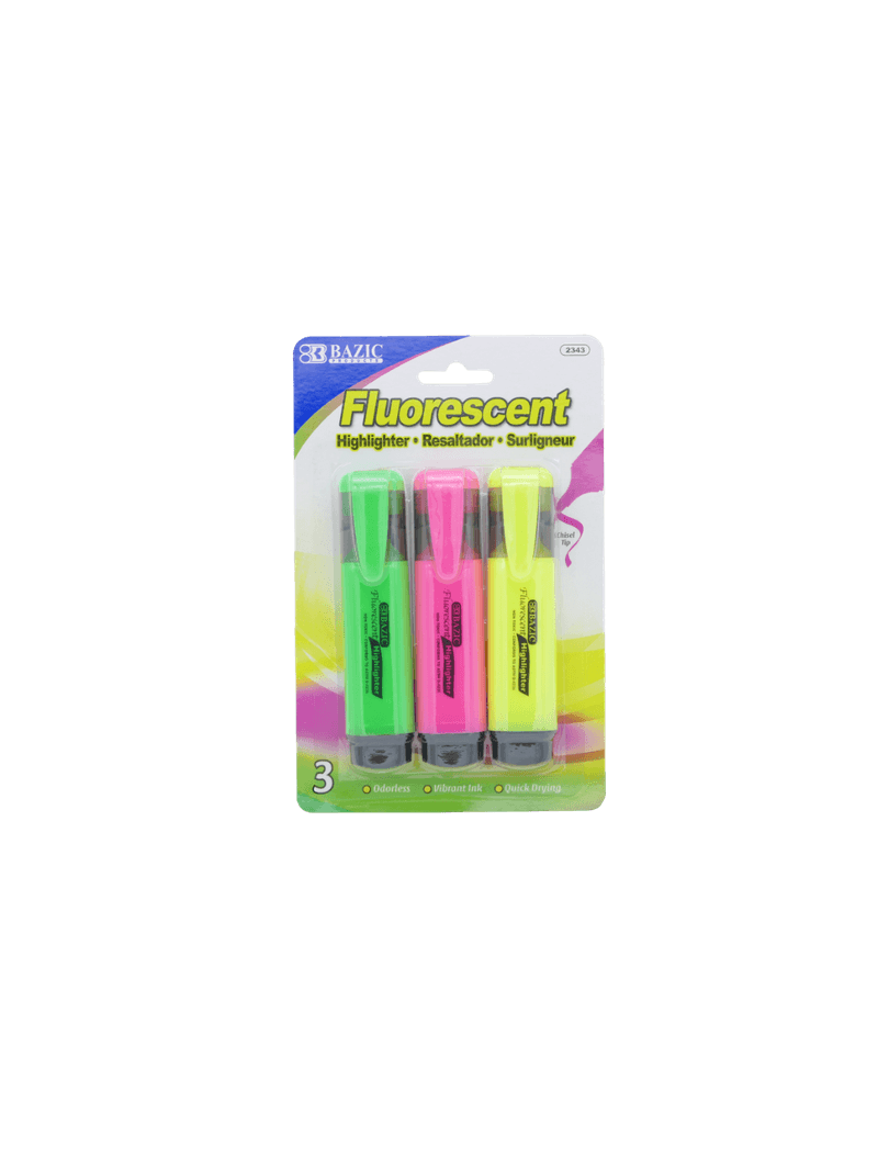 Resaltador-Fluorescente-3PC-BAZIC-0764608023433