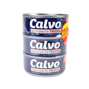 Atún Lomo en Trozos Aceite Calvo 142g 3pk