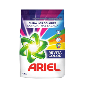 Detergente jabón en polvo Ariel revitacolor x 4kg