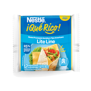 Nestlé ¡Qué Rico! Queso Americano Lite Line 12 rebanadas