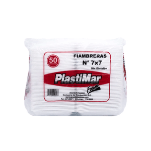 Fiambrera De Foam Plastimar 7" x 7" De 50 Un