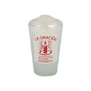 Vela La Oracion 50 Hrs Con Vaso Economica Blanco