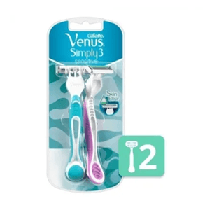 Maquina Para Afeitar Desechable Venus Simply 3 Sensitive 2 Un