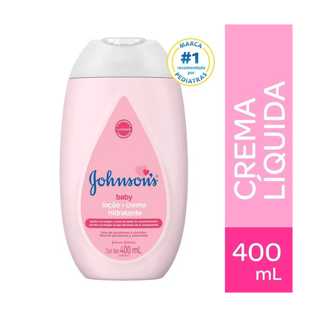 Crema Líquida Original Johnson's Baby, 400 ml (Pack de 2