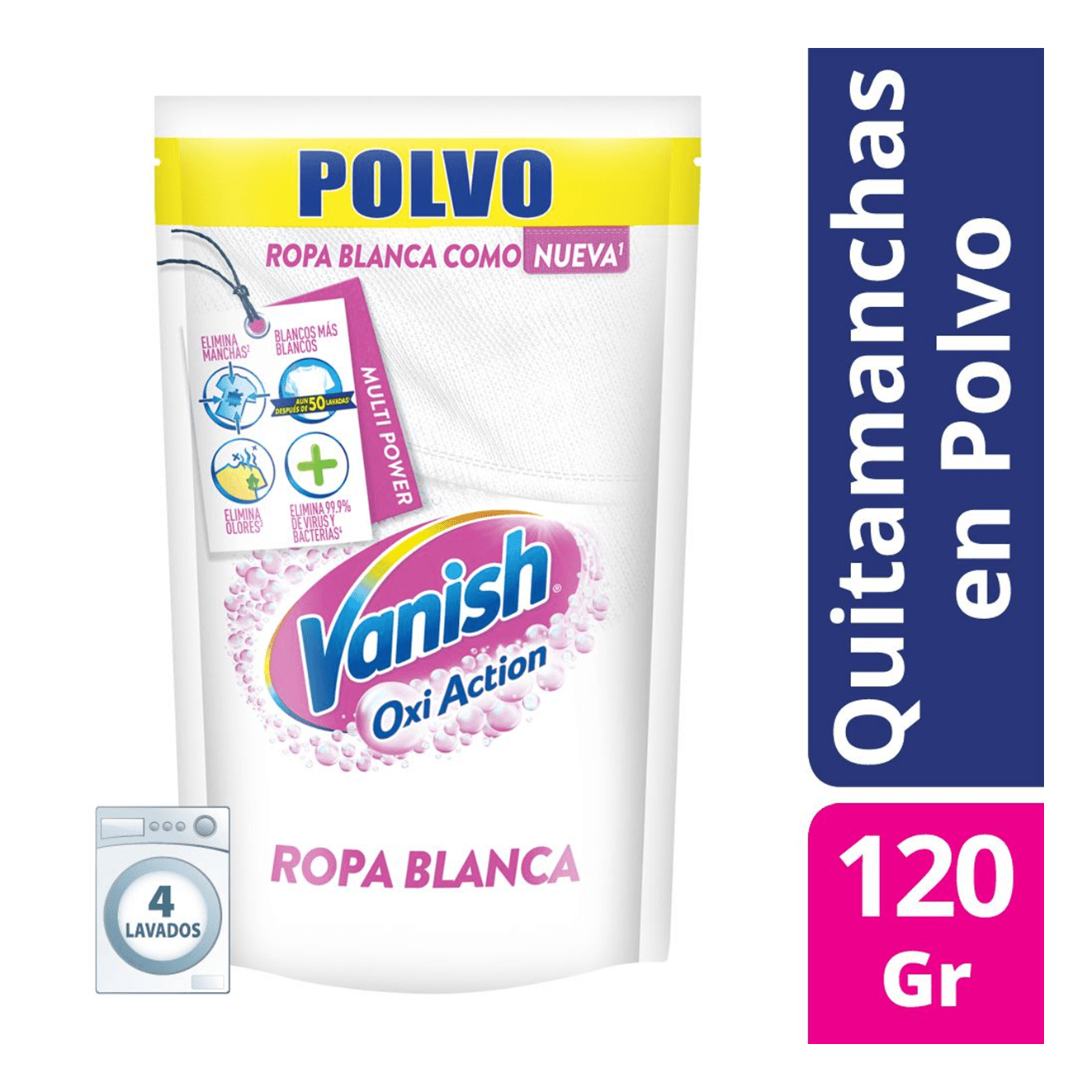 VANISH QUITAMANCHAS POLVO DOY PACK X 450 GR BLANCO