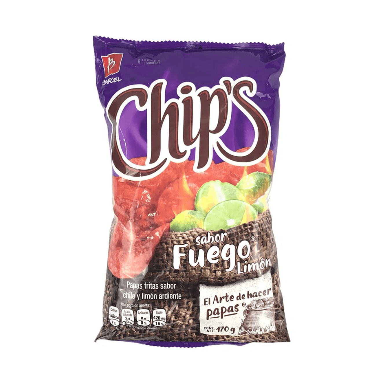 Papas Chips Barcel Fuego 170 G