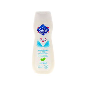 Jabón Intimo Saba V-Fresh Con Extracto De Menta Agua 200 Ml