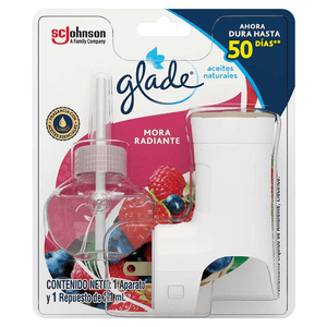 Aromatizante Glade Liquido Mora Aparato + Repuesto 21 Ml