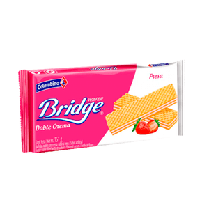 Galleta Wafer Doble crema Sabor A Fresa Colombina Bridge