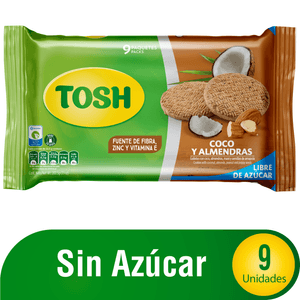 Galleta Tosh Coco y Almendras Libre de azúcar