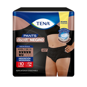 Tena Discret Negro Pequeño/Mediano 10´S