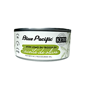 Atun Lomo En Trozo En Aceite De Oliva Keto 140 Gr Blue Pacific